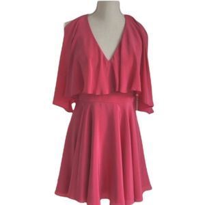 JayGodfrey Pink Silk Cold Shoulder Flutter Sleeve Dress size 6 NWT